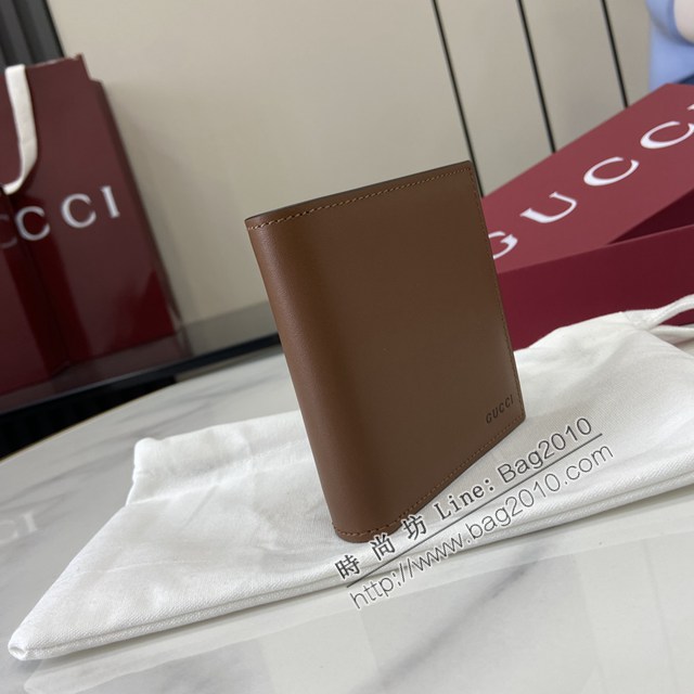 Gucci專櫃古馳最新款Emblem系列對折短夾錢包 jh2598型號：818949